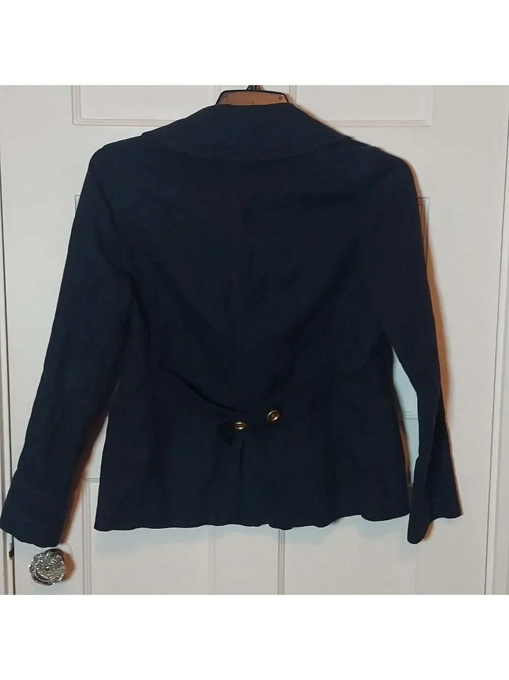 J Crew Metallic Denim Double Breasted Peacoat Size 6